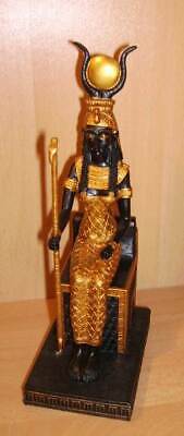 Isis  ägyptische Göttin Thron Sitzend Ägypten Figur  Gold Schwarz Neu Polyresin  • 37.99€