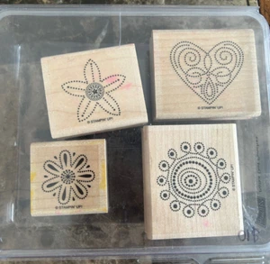 Stampin’ Up! POLKA DOT PUNCHES Gummistempel 4er Set im Etui - Bild 1 von 2