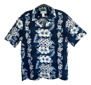 Zwei Palmen Baumwolle Aloha Hawaiihemd Hibiskus Blumenmuster Made In Hawaii - Bild 1 von 17