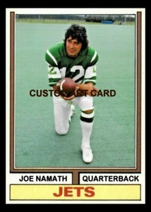 Joe Namath New York Jets 1974 Custom Made Football Art Card - Picture 1 of 2