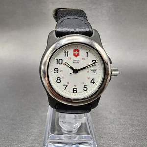Vistorinox Swiss Army Watch Women 33mm White Dial Black Tone Date READ!! New Bat - Picture 1 of 11