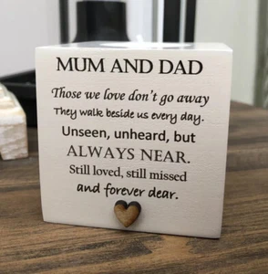 In Memory of MUM DAD or ANY NAMES Memorial candle PERSONALISED Shabby Chic - Picture 1 of 4