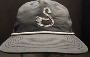 Men's Adj Snapback Swannies Blue Camo Logo Fat Rope Trucker Hat Cap - Picture 1 of 8