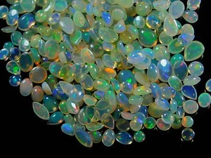 9 Pcs. Assorted Pears Natural Top Fire Ethiopian Opal Gemstone Cabochons 5x4mm - Picture 1 of 12