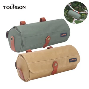 TOURBON Canvas Bike Handlebar Bag Cycling Saddle Shoulder Pack Choose Color - Picture 1 of 37