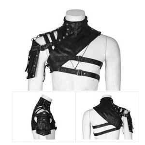 Herren Damen Steampunk Leder Schulter Biker Reider Kostüm - Bild 1 von 12