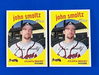 (2)  2008 Topps Heritage John Smoltz Braves Short Print Baseball Cards #440 - Image 1 of 2