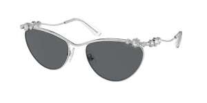 SWAROVSKI SK7017 400187 Silver Dark Grey 58 mm Women's Sunglasses