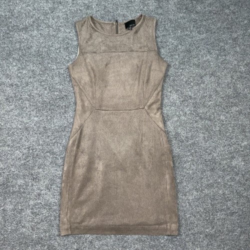 VETEMENTS Abito Anthropologie donna taglia XS marrone scamosciato GREYLIN Mosca senza maniche cerniera