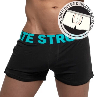 Private Structure Modality Lounge Shorts Inner Bulge Black Turquoise 4183 54 - Image 1 of 4