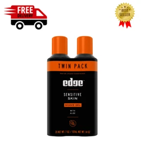 Edge Sensitive Skin Shave Gel for Men with Aloe, Twin Pack, 14 Oz - Picture 1 of 7
