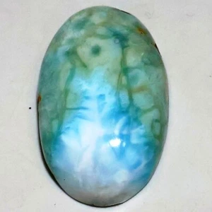 45 Ct 8X19X31 mm Natural Sky Blue Designer Larimar Oval Cabochon Gemstone CI-474 - Picture 1 of 4