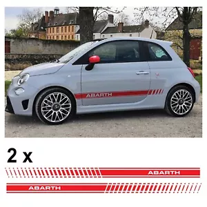 2 Bandes compatible FIAT 500 ABARTH Autocollants Stickers Plusieurs Couleurs - Foto 1 di 2