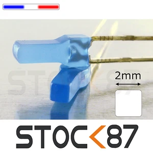 387B# 10 à 100pcs LED carré 2mm bleu diffusant - blue diffused LED - Foto 1 di 1