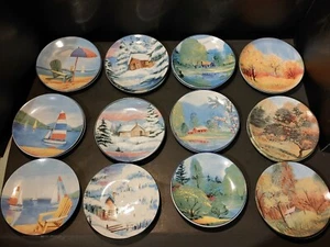4-Season Collector Plates VTG Hand Painted Winter Spring Summer Fall Mix & Match - Picture 1 of 57
