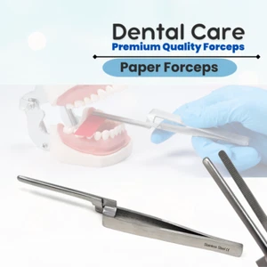 Dental Articulating Forceps Stainless Steel Straight Serrated Tips Oral Care - Picture 1 of 4