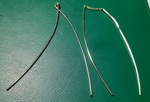 ARTISAN HANDCRAFTED STERLING SILVER LONG FINE WIRE THREADER EARRINGS #BB - Picture 1 of 5