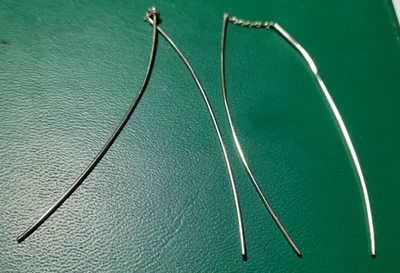 ARTISAN HANDCRAFTED STERLING SILVER  LONG FINE WIRE THREADER EARRINGS       #BB - Image 1 of 4