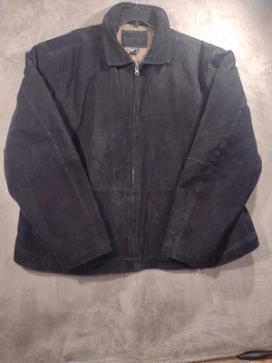 Knightsbridge Outerwear Negro 3X Hombre Cuero Genuino Bombardero Cremallera Completa Chaqueta Foto 1 de 4