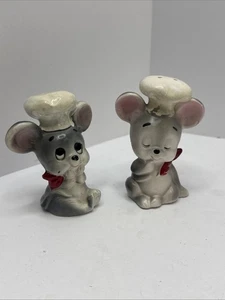 Vintage Lefton Mäuse Maus Salz und Pfefferstreuer mit Aufkleber SP - Bild 1 von 11