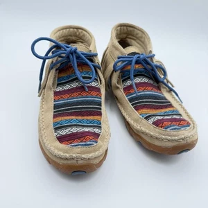 Twisted X Damenschuhe Größe 6,5 hellbraun Fransen aztekischer Mokassin Fahren Freizeit WDM0064 - Bild 1 von 9