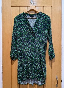 Whistles Ditsy Floral Print Green Sack Dress Size S - Picture 1 of 11