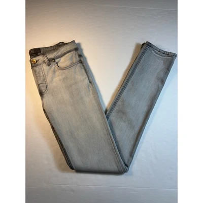 Jeans ajustados McQ Alexander McQueen grises 25 desgastados bordado logotipo escudo Foto 1 de 4