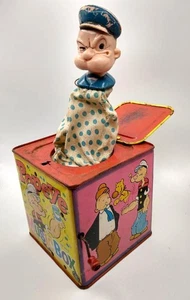 Vintage 1961 POPEYE Jack In The Box by MATTEL Music Box Toy - Picture 1 of 3