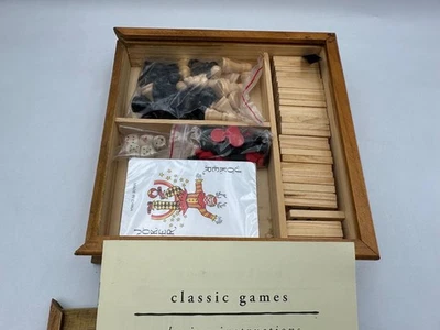 The Pier Wooden Classic Games Chess Backgammon Dominoes Checkers Cards  - Image 1 of 4