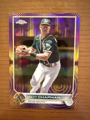 2022 Topps Chrome Sonic -Matt Chapman #168 Blue Yellow Sonic Pulse Refractor/299 - Image 1 of 3