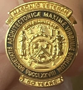 Vintage Freimaurer Veteran Anstecknadel 50 Jahre unbeschriftet - Bild 1 von 10