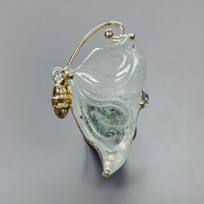 Joyería 24 ct+ Broche Aguamarina Natural Plata de Ley 925/NB29901 Foto 1 de 4