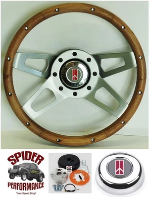 1969-1989 Oldsmobile wood steering wheel 13 1/2" WALNUT - Image 1 of 4