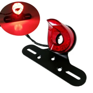 Motorcycle Red LED Brake Tail Light Stop Light License Plate Bracket Universal - Picture 1 of 7