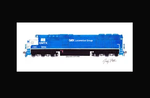GATX SD60 #9014 11"x17" Passepartout Druck Andy Fletcher signiert - Bild 1 von 1