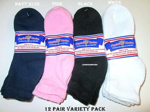 12 Pairs Womens Physicians Choice VENTILATED Diabetic Ankle Socks VARIETY Pack - Picture 1 of 9