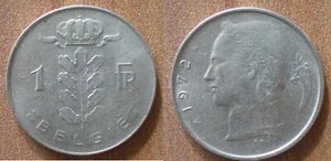 Belgium 1 Franc 1972 Belgique Francs Belgie Free Shipping Worldwide - Picture 1 of 3