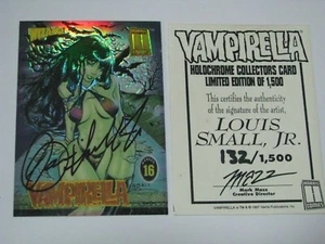 Vampirella Holochrome Autograph Signature Card Louis Small Jr Harris Wizard Mag - Bild 1 von 3