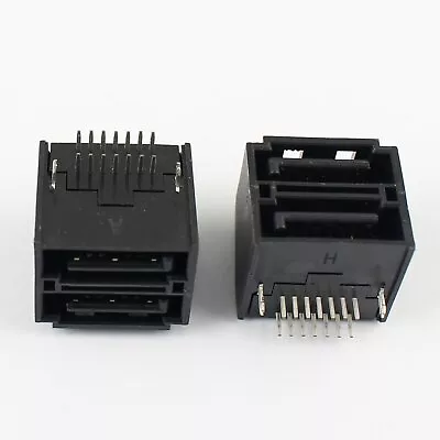 5Pcs Sata Type A 7 Pin Right Angle Double Row DIP Male Connector For Hard Drive - Image 1 of 4