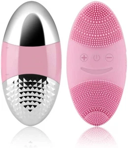 OVAL Sonic Facial Cleansing Brush Silicone Face Massager Waterproof Rechargeable - Picture 1 of 8