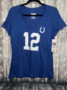 Andrew Luck Shirt Indianapolis Colts NFL Football Blue Womens Large L - Picture 1 of 4