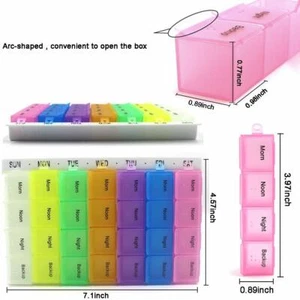 Large Monthly /Weekly /Daily Colour Pill Box Organizer 28 compartment dispenser - Picture 1 of 8