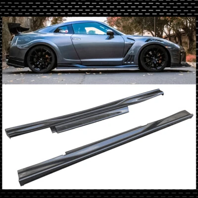 Para Nissan GTR R35 Faldones Laterales Extensión Delantal Labial Estilo TS Alerón Fibra De Carbono Foto 1 de 4