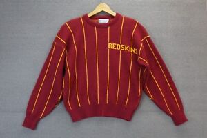 VINTAGE Washington Redskins Sweater Men's L Red Yellow Stripe Cliff Engle NFL