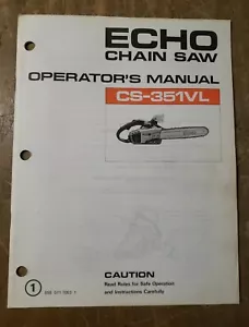 Manuale Operatori Motosega Eco CS-351VL 1J-3172-M3 - Foto 1 di 5