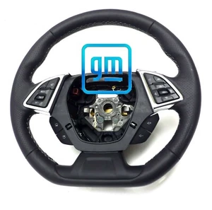 23379914 OEM Steering Wheel Black with Gray Stiches 2016-21 Chevrolet Camaro LS - Picture 1 of 9