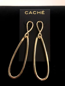 Pendientes de aro de gota infinita dorados para mujer Cache nuevos con etiquetas 45 - Imagen 1 de 6