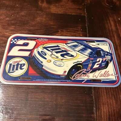 Vintage Rusty Wallace #2 Mller Lite Not Metal License Plate - Image 1 of 4