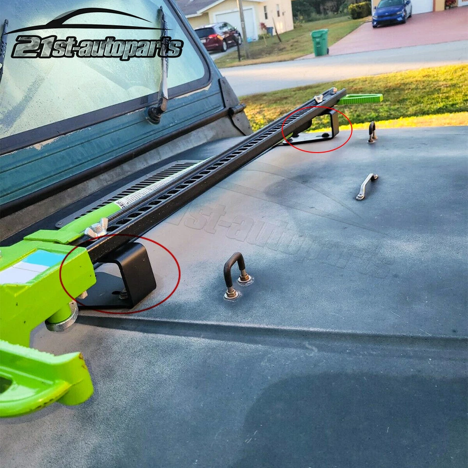 Soporte de capó superior negro para montaje de gato de elevación alta negro para Jeep Wrangler CJ YJ TJ 44-06 Foto 1 de 4