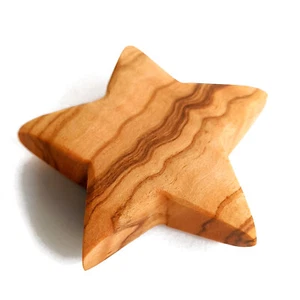 Deko Stern ca. 6cm Ø aus Olivenholz Weihnachten Advent Dekoration Kerze #204 - Bild 1 von 6